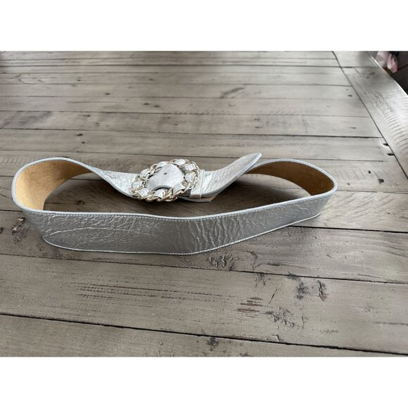 B-Low the Belt Silver Leather Belt - Picture 4 of 4